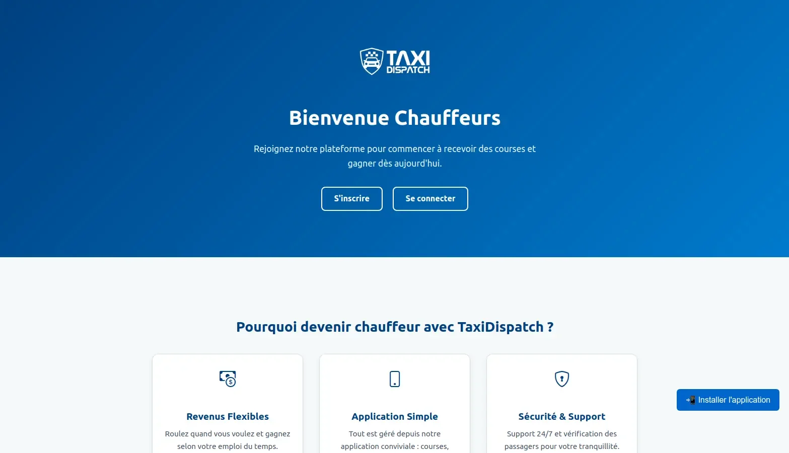 Application web de gestion de courses de taxi