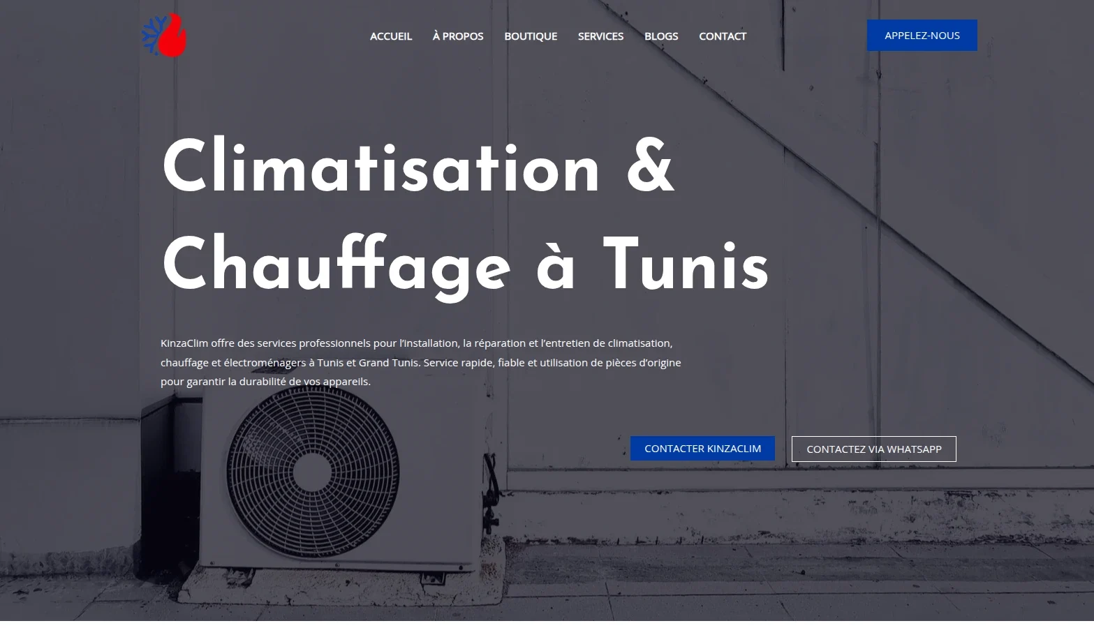 Site vitrine climatisation et électroménager